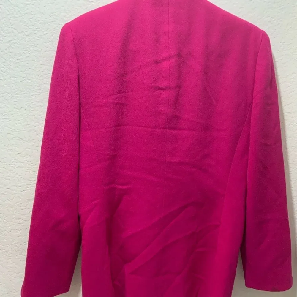 Christian DIOR Blazer Coat Vintage Designer USA 100% Pure Wool Size 6 Pink